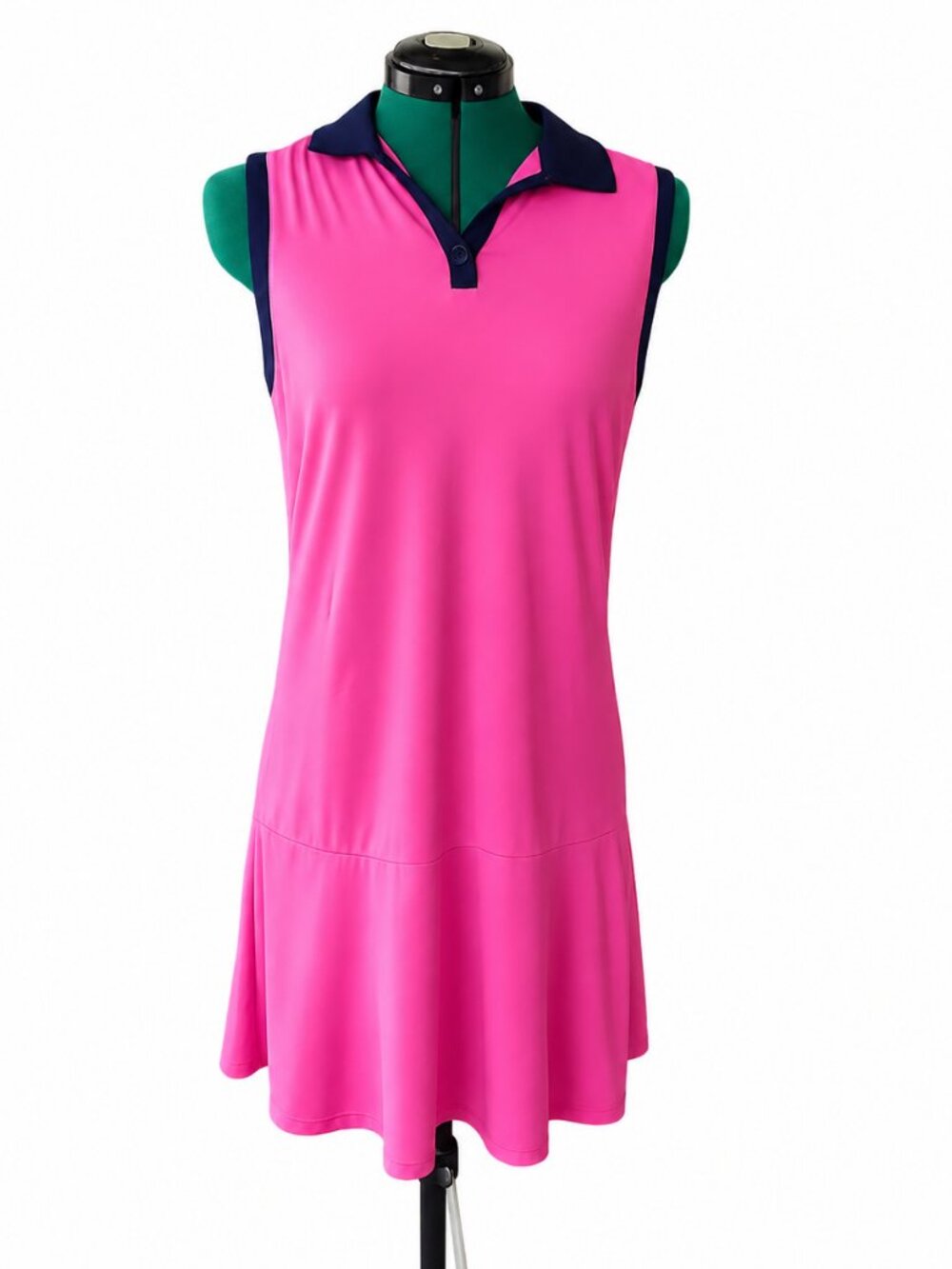 Lillie Green Pink Tenniscore Sleeveless Polo Dress Golfcore Athleisure Small